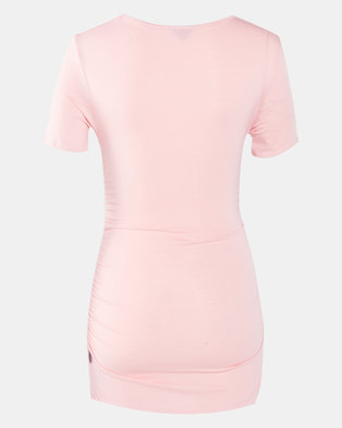 Photo of Cherry Melon Round Neck Top With Side Detail Blush