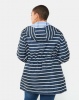 Brave Soul Plus Striped Raincoat Navy & White Stripe/Neon Green Photo