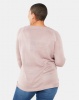 Brave Soul Plus Lace Up V-Neck Jumper Vintage Blush Photo
