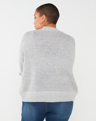 Photo of Brave Soul Plus Supersoft Turn-Up Cuff Jumper Grey