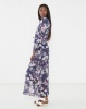 Brave Soul Long Length Beach Cover Up Button Through All Over Printed Dress Navy Photo