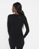 Brave Soul Lean Ribbed Lace Up Longline Tunic Top Black Photo