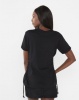 Brave Soul Tattoo Chest Print Lace Up T-Shirt Black Photo