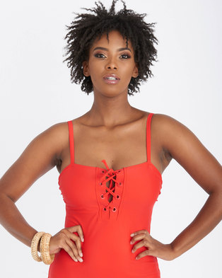 Photo of Contempo Eyelet Plain Full Piece Coral