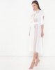 Judith Atelier Mae Combo Linen Dress Beige Photo
