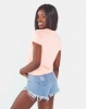 Brave Soul T-Shirt With Folded Cuffs Neon Coral Photo