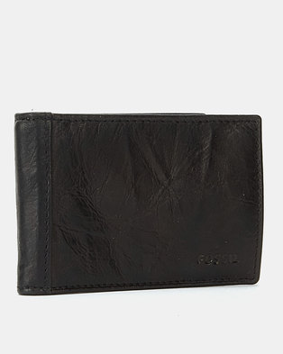 Photo of Fossil Neel Leather Money Clip Bi-fold Wallet Black