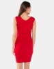 City Goddess London Bardot Pleated Midi Dress Red Photo