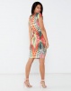 City Goddess London Tribal Print Bodycon Midi Dress Multi Photo