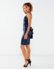 City Goddess London Halter Neck Midi Sequin Dress Navy Photo