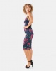 City Goddess London Pleated Bust Floral Midi Dress Navy Photo