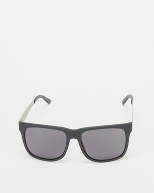 Photo of Dot Dash Admiral Sunglasses Black Silver Satin/Grey