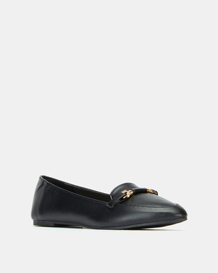 Photo of Legit Pointed Loafer W Fabric Covered Metal Bar Trim Black