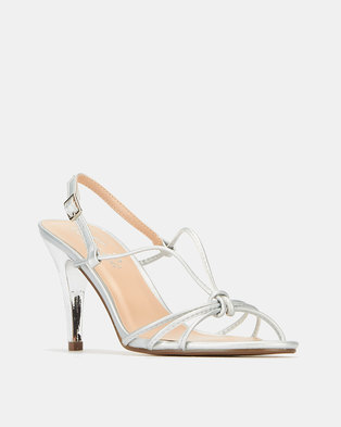 Photo of Gino Paoli Knot Detail Strappy Heels Silver