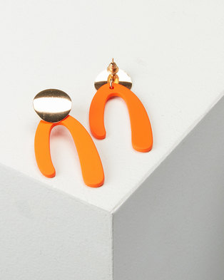 Photo of You I You & I Quirky Drop Earrings Orange