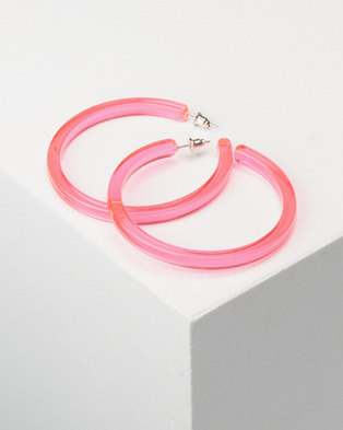 Photo of You I You & I Transparent Hoop Earrings Pink