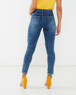 Photo of Legit Patch Skinny Jeans Marble Ink