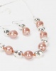 Queenspark 2PK Rose Gold and Silver Stones with Earrings Set Pink Photo