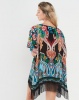 Joy Collectables Printed Fringed Kaftan Black Multi Photo