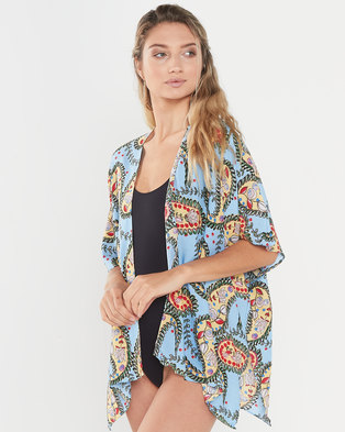 Photo of Joy Collectables Paisley Short Jacket Kaftan Blue