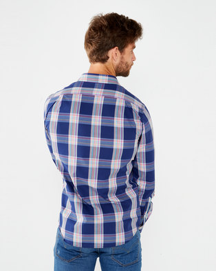 Photo of Polo Mens Custom Fit Signature Long Sleeved Shirt Blue