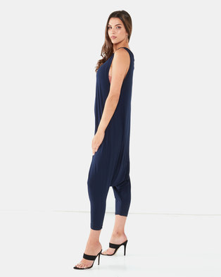 Photo of Michelle Ludek Lula Cropped Jumpsuit Navy