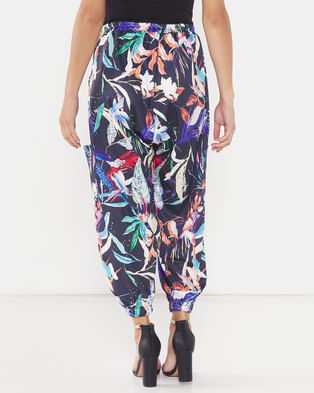 Photo of Michelle Ludek Tropical Print Hanna Elasticated Waist Cargo Style Pants Multi