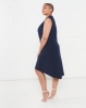 QUIZ Curves Wrap Sleeveless Dress Navy Photo