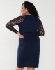 QUIZ Curves Lace 3/4 Sleeve Midi Dress Navy Photo