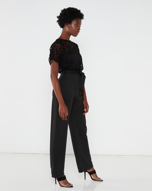 Photo of QUIZ Batwing Top With Sweetheart Lining Palazzo Jumpsuit Black
