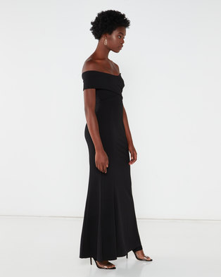 Photo of QUIZ Bardot Fishtail Maxi Dress Black