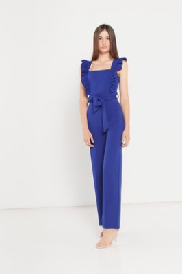 Photo of QUIZ Frill Sleeve Jumpsuit Royal Blue