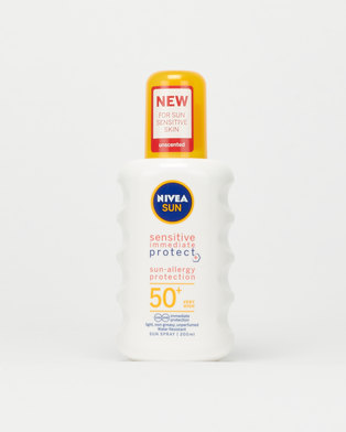Photo of Nivea Sun Sensitive Immediate Protection Adult Spray SPF50 Sunscreen 200ml Photo of Nivea Sun Sensitive Immediate Protection Adult Spray SPF50 Sunscreen 200ml