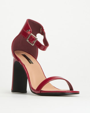 Photo of Legit S19 Flat Square Heels with Banded Mule Red
