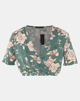 Photo of Legit Crossover Floral Blouse Floral Green