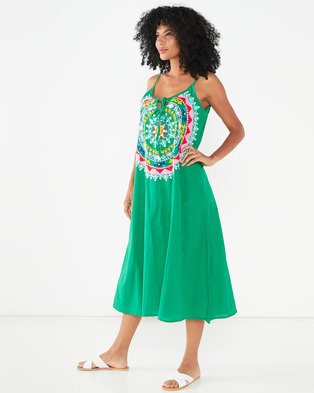 Photo of Allegoria Embroidered Maxi Dress Green
