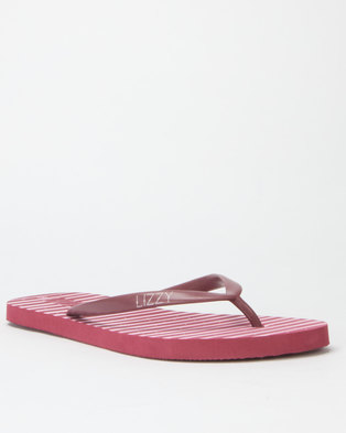 Photo of Lizzy Lindy Stripe Flip Flop Red