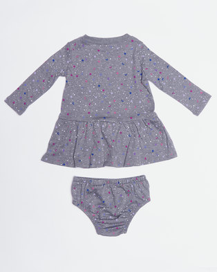 Photo of Converse Infants LS Tee Dress & Diaper Cover Grey