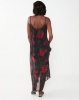 Utopia Floral Aline Maxi Dress Black/Red Photo