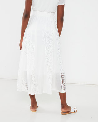 Photo of Queenspark Burnout Maxi Knit Skirt White
