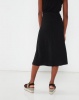 Utopia Button Through Soft Twill Skirt Black Photo