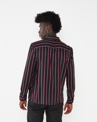 Photo of Bellfield Vertical Stripe Shirt Black