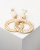 Lily Rose Lily & Rose Natural Woven Circle Drop Earrings Neutral Photo