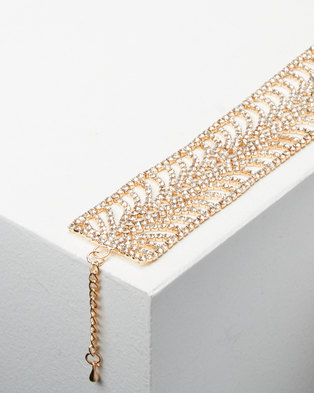 Photo of Adoria Extravagant Diamante Bracelet Gold