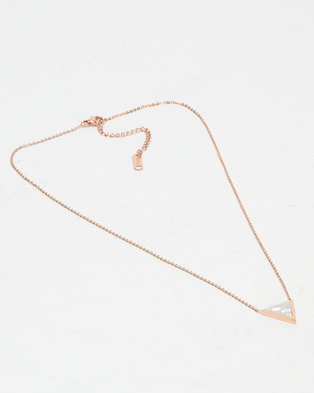 Photo of Steel My Heart Triangle Pendant Necklace Gold