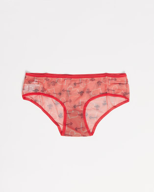 Photo of Happy Socks Arrow & Heart Mesh Hipster Briefs Red