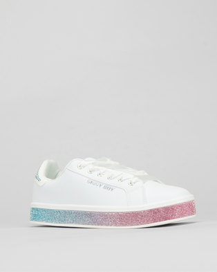 Photo of Sissy Boy Chasing Rainbows Sneakers With Ombre Bling Sole/White