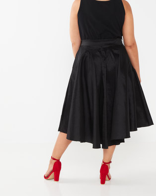 Photo of Queenspark Plus Collection Stretch Taffeta Woven Skirt Black