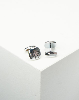Photo of Xcalibur Cufflinks with Pebble Detail Silver Steel