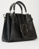 Utopia Front Buckle and Strap Satchel Tan Photo